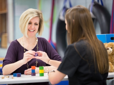 Faculty member explains the components of a therapeutic activity